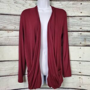 Maurices Women’s Burgundy Open Front Cardigan Sweater Small